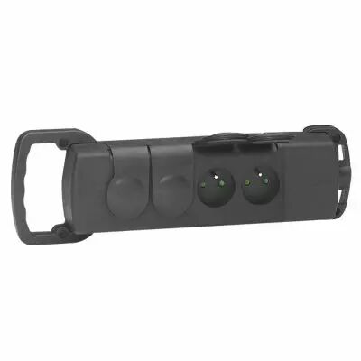 Bloc multiprise caout - 4x2P+T - 16 A - poign�e transport - noir (050553)
