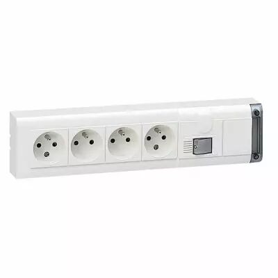 Bloc multiprise fixable - 4x2P+T - sans cordon - inter bipol voyant (050613)