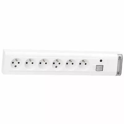Bloc multiprise fixable - 6x2P+T - sans cordon - inter bipol voyant (050614)