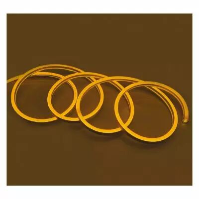 &bobine neon flex 50m 8w/m jaune 18 x 11mm ip65 + alim (749815)