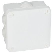 Boite carrée 105x105x55 étanche Plexo blanc - embout (7) -IP55/IK07- 650°C (092023)