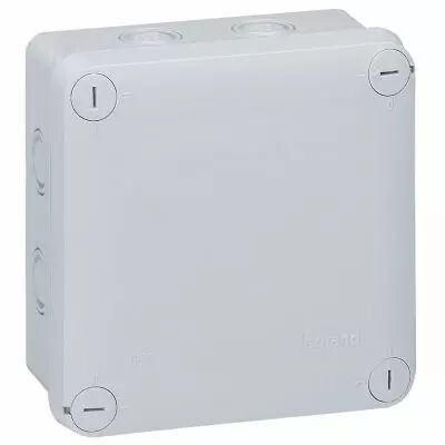 Boite carr�e 105x105x55 �tanche Plexo gri - entr�e d�fon� (7) -IP55/IK07- 650�C (092024)