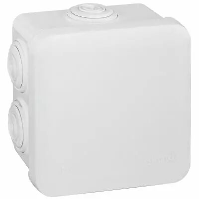 Boite carr�e 80x80x45 �tanche Plexo blanc - embout (7) -IP55/IK07- 650�C (092013)