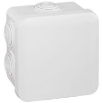 Boite carrée 80x80x45 étanche Plexo blanc - embout (7) -IP55/IK07- 650°C (092013)