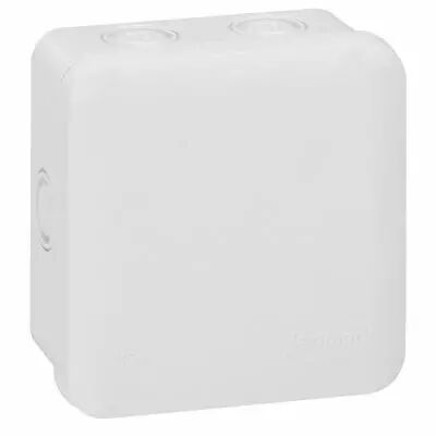 Boite carr�e 80x80x45 �tanche Plexo gris - entr�e d�fon� (7) -IP55/IK07- 650�C (092014)