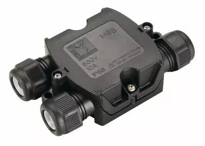 Bo�te de connexion en T, ext�rieur, noir, IP68 (228726)
