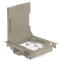 Boîte de sol à équiper hauteur 75-105mm 12 modules - couvercle revêtement beige (089607)