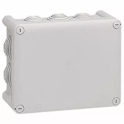 Boite rect 180x140x86 �tanche Plexo gris - embout (10) -IP55/IK07- 750�C (092052)