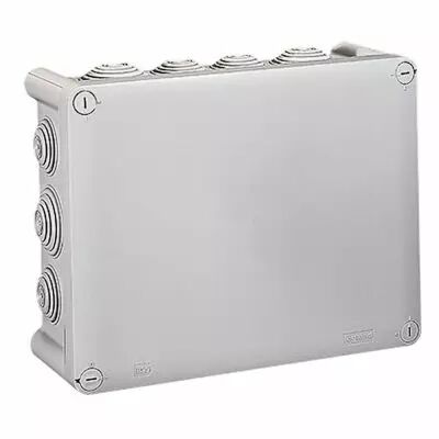 Boite rect 220x170x86 �tanche Plexo gris - embout (14) -IP55/IK07- 750�C (092062)