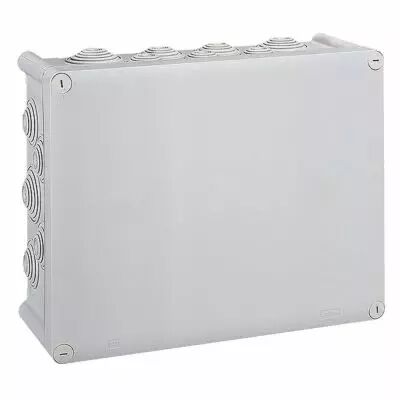 Boite rect 310x240x124 �tanche Plexo gris - embout (24) -IP55/IK07- 750�C (092082)