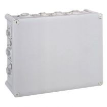Boite rect 310x240x124 étanche Plexo gris - embout (24) -IP55/IK07- 750°C (092082)