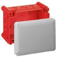 Boite rectangulaire 155x110x74 étanche Plexo gris/rouge - pour presse-étoupe ISO (092041)