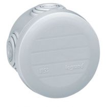 Boite ronde - Ø 60/h 40 étanche Plexo gris - embout (4) -IP55/IK07- 650°C (092001)