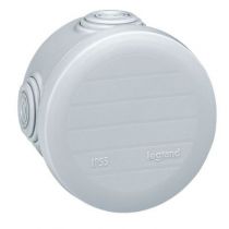 Boite ronde - Ø 70/h 45 étanche Plexo blanc - embout (4) -IP55/IK07- 650°C (092003)