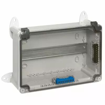 Bo�tier industriel plastique - IP55 IK07 - RAL 7035 - 130x75x74 - couv transp (035901)
