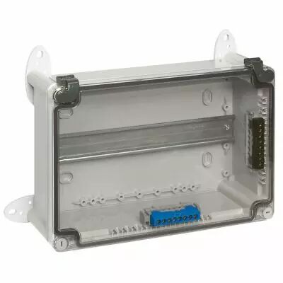 Bo�tier industriel plastique - IP55 IK07 - RAL 7035 - 270x170x86 - couv transp (035971)