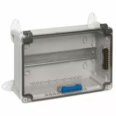 Bo�tier industriel plastique - IP55 IK07 - RAL 7035 - 310x240x124 - couv transp (035981)