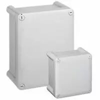 Bo�tier industriel plastique - IP66 IK08 - RAL 7035 - 155x110x74 - couv opaque (035017)