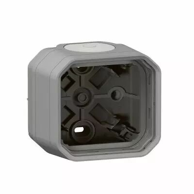 Bo�tier saillie �tanche Plexo 1 poste avec 2 embouts � membrane et 1 entr�e - gris (069651L)