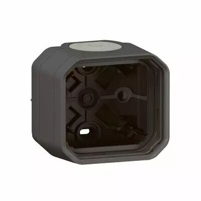 Bo�tier saillie �tanche Plexo 1 poste avec 2 embouts � membrane et 1 entr�e -anthracite (069601L)