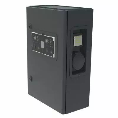 Borne monophas�e m�tal avec protection DC Green\'up Premium 2 v�hicules �lectriques Modes 2 et 3 7,4kW 32A (058013)