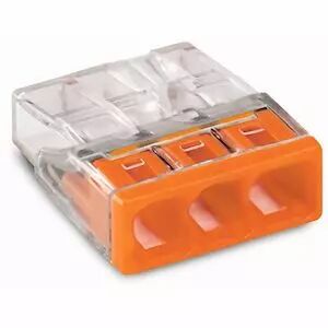 Borne Wago 2273 - 3 x 0,5 � 2,5mm� Transparent / Orange (2273-203)