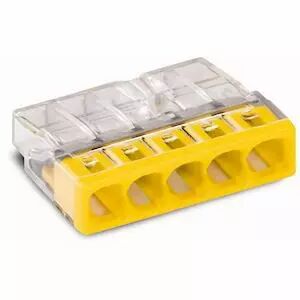 Borne Wago 2273 - 5 x 0,5 � 2,5mm� Transparent / Jaune (2273-205)