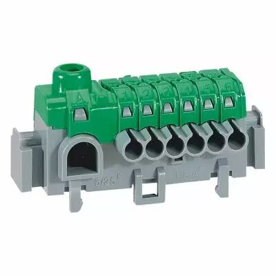 Bornier de r�partition IP 2X - connexion auto - 1 borne � cage - L 63 mm (005050)