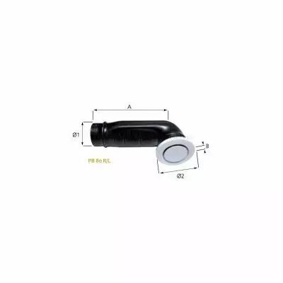 Bouche d�extraction et d�insufflation PB80R/L avec manchon long (422864)