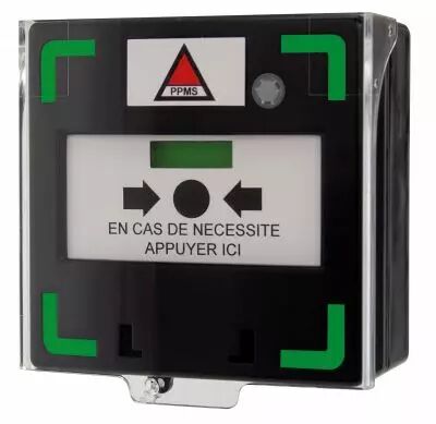 Bouton noir d�clencheur pour alerte et action du ppms, sonore, lumineux (BDNL)