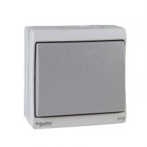 Bouton-poussoir gris en saillie IK07 IP55 (ENN35026)