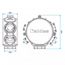 caisson répartiteur ppe équipé d\'1 piquage d160, 1 d125 et 6 d80 (11023194)