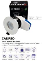 CALIPSO Spot 7W IP65 BBC CTC 2700/3000/4000K livré avec 1 collerette : blanche (CAL7S)
