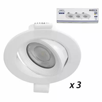 carat ii spot diam 90mm blc 5w 3000k dim + connect pack de 3 (100352)