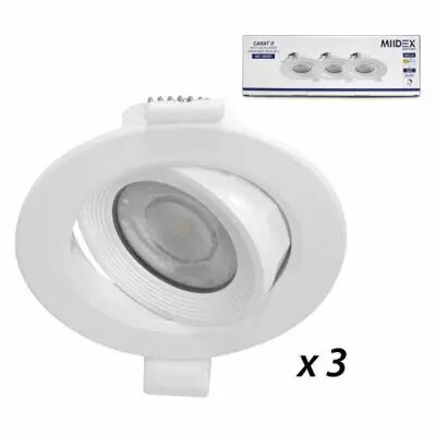 carat ii spot diam 90mm blc 5w 4000k dim + connect pack de 3 (100353)