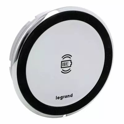 Chargeur sans fil 15W rond diam�tre 80 mm Aluminium (077641L)
