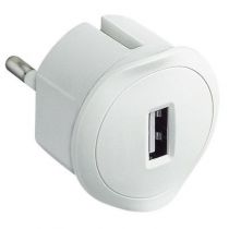Chargeur USB simple - 5 V - 1,5 A max. - fiche 2P 10 A - blanc (050680)