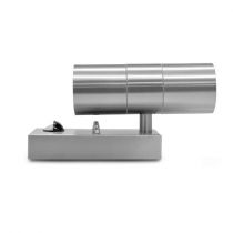 &clairette d/i appl 2 x gu10 ip44 cylindrique inox 304 + detect ir (70038)