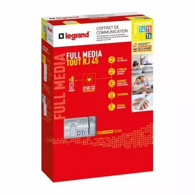 Coffret de communication Full Media tout RJ45 pour T4 � T6 Legrand (093079)