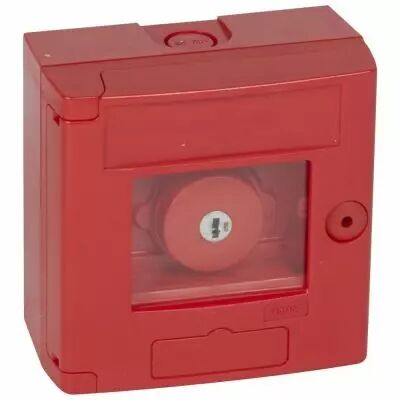 Coffret de s�curit� \'\'bris de glace\'\' - coup de poing - rouge - saillie (038003)
