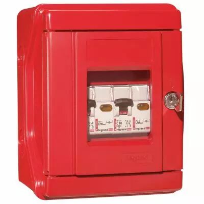 Coffret de s�curit� Plexo �quip� IP 55 - IK 07 - 2 disj P+N (16 A et 10 A) (038082)