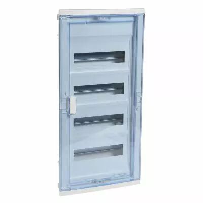 Coffret encastr� - porte isolante galb�e - 4 rang�e - 48+8 mod - transparent (001524)