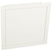 Coffret encastré - porte métal extra plate - 1 rangée - 12+2 mod-blanc RAL 9010