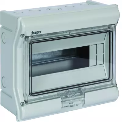 Coffret �tanche vector IP55 1 rang�e 8+2 modules h 210mm l 237mm (VE110F)