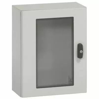 Coffret m�tal Atlantic - IP66 IK10 - RAL 7035 - 400x300x200 - porte vitr�e (035492)