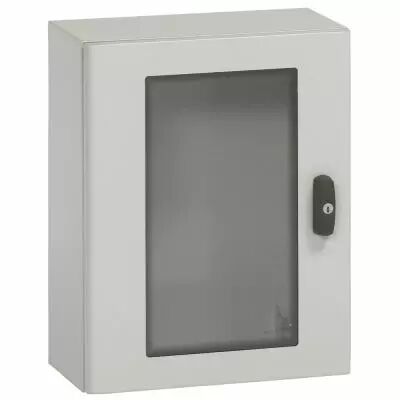 Coffret m�tal Atlantic - IP66 IK10 - RAL 7035 - 500x400x200 - porte vitr�e (035493)