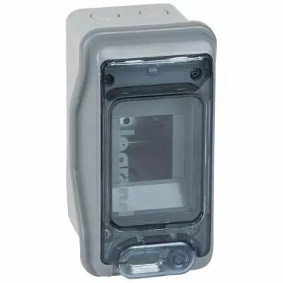 Coffret Plexo 2+1 modules avec embouts � perf. directe - IP 65 - IK 09 - Gris