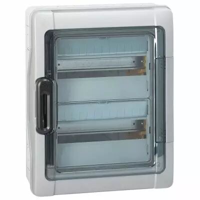 Coffret Plexo 2x12 modules avec embouts � perf. directe - IP 65 - IK 09 - Gris