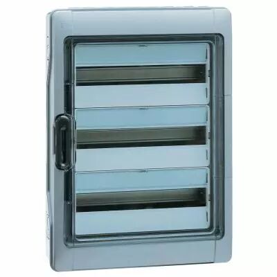 Coffret Plexo 3x12 modules avec embouts � perf. directe - IP 65 - IK 09 - Gris