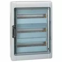 Coffret Plexo 3x18 modules avec embouts � perf. directe - IP 65 - IK 09 - Gris